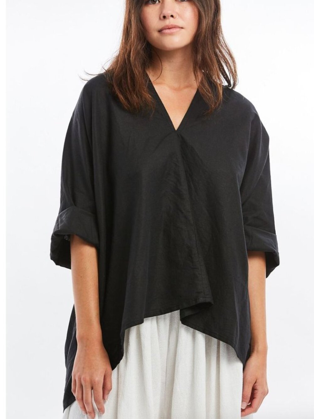Miranda Bennett Studio Cotton Linen Blend Muse Top Minimalist Avant Garde 2 M/L